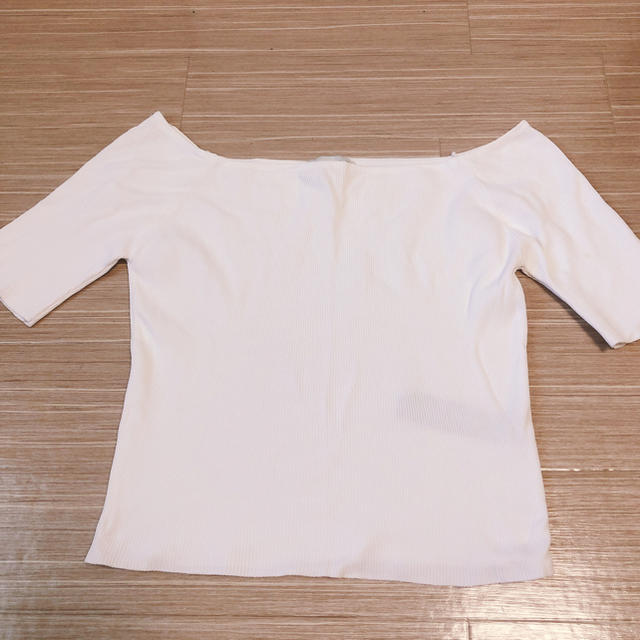 ZARA(ザラ)のZARA オフショルリブT S レディースのトップス(Tシャツ(半袖/袖なし))の商品写真