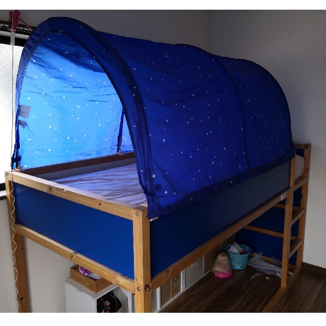 IKEA(イケア)の【リットンさん専用】IKEAベッドテント &ゴミ箱セット キッズ/ベビー/マタニティの寝具/家具(その他)の商品写真