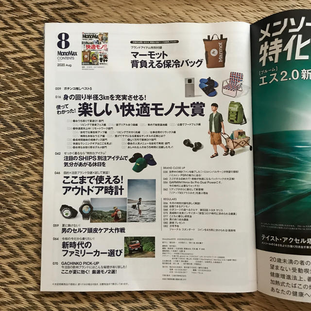 宝島社(タカラジマシャ)のMono Max 2020年 08月号（付録なし） エンタメ/ホビーの雑誌(趣味/スポーツ)の商品写真