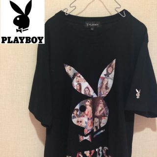 プレイボーイ(PLAYBOY)の【古着好き必見！】プレイボーイ ビッグロゴプリント 水着ギャル柄 半袖Tシャツ(Tシャツ(半袖/袖なし))