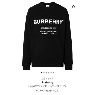 バーバリー(BURBERRY)のふーくん様専用　バーバリー ロゴスウェットシャツ サイズM 1回使用 美品(スウェット)