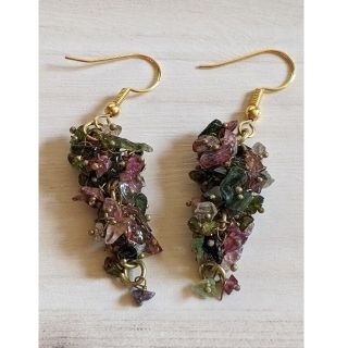 天然石カラートルマリンピアスK18(ピアス)