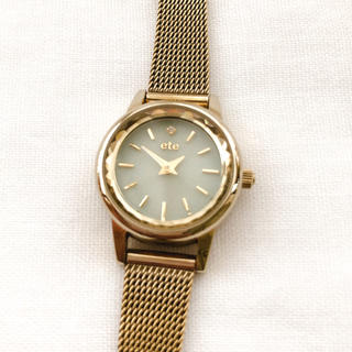 終売品 ete ゴールド(クリーナー、紙袋、箱付き) メッシュベルト ソーラーウォッチ 腕時計(デジタル)