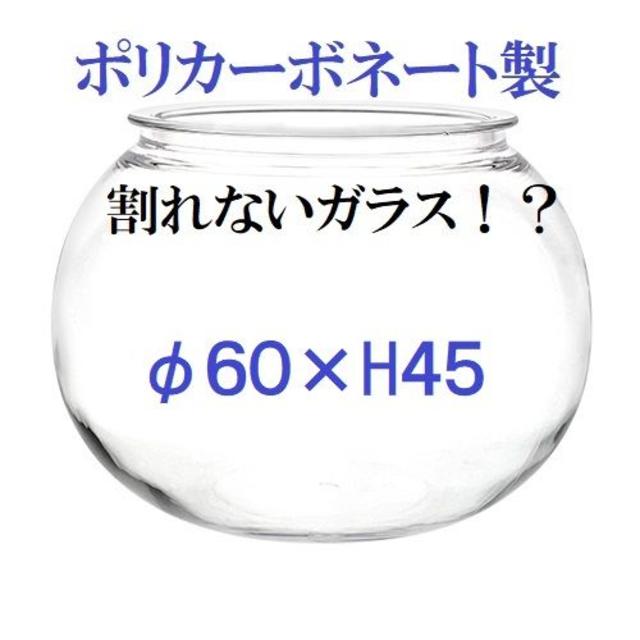 ポリカーボネート製　球形花器　φ60xH45　金魚鉢