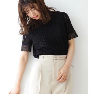 プロポーションボディドレッシング(PROPORTION BODY DRESSING)のスタンドネッククラシカルレース5分袖ブラウス(シャツ/ブラウス(半袖/袖なし))