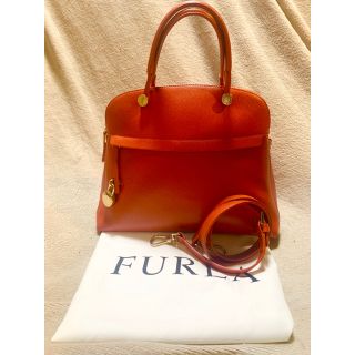 フルラ(Furla)のFURLA 2wayバッグ　ハンドバッグ ショルダーバッグ　オレンジ(ショルダーバッグ)