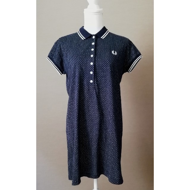 FRED PERRY(フレッドペリー)の値下げ フレッドペリー ドット ポロシャツ ワンピース M レディースのワンピース(ミニワンピース)の商品写真