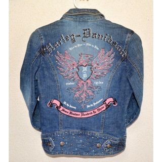 ハーレーダビッドソン(Harley Davidson)の美品　ハーレーダビッドソンXSデニムジャケット　Gジャン　レディース女性　バイク(Gジャン/デニムジャケット)