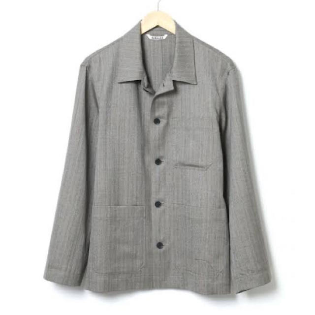 AURALEE WOOL SILK HERRINGBONE COVERALL 1