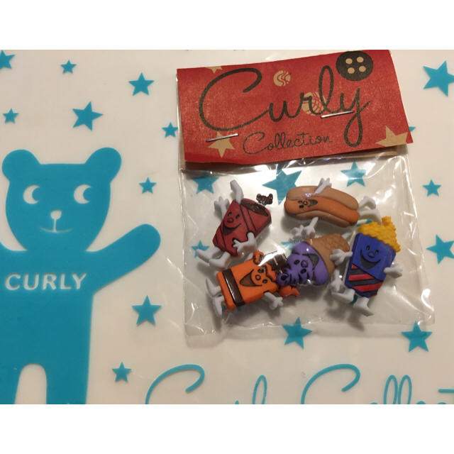 Curly Collection(カーリーコレクション)のカーリー☆USAボタン☆アメリカンフード ハンドメイドの素材/材料(各種パーツ)の商品写真