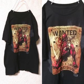 サンタモニカ(Santa Monica)のMARVEL古着　デッドプール　wanted　プリント　Ｔシャツ(Tシャツ/カットソー(半袖/袖なし))