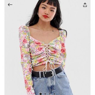 エイソス(asos)のasos フラワートップス(シャツ/ブラウス(長袖/七分))