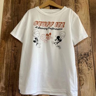 ディズニー(Disney)のミッキーマウス　バスケットボール柄　Tシャツ　150 白(Tシャツ/カットソー)