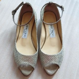 ジミーチュウ(JIMMY CHOO)のJIMMY CHOO オープントゥ フラットパンプス(バレエシューズ)