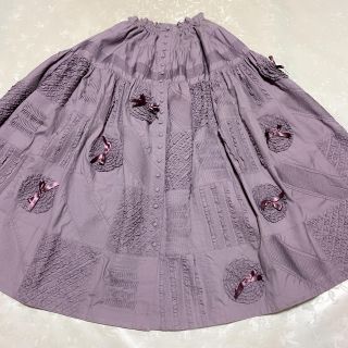 カネコイサオ　ワンダフルワールド　パープル花柄スカート