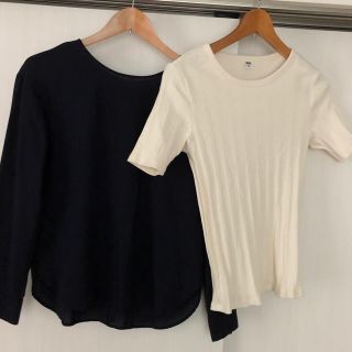 ユニクロ(UNIQLO)のユニクロ　ブラウスとカットソー Mサイズ2点(シャツ/ブラウス(半袖/袖なし))