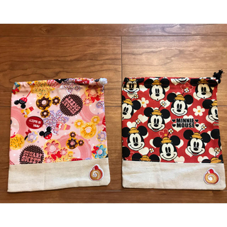 ディズニー(Disney)の給食袋　巾着　2枚セット(ランチボックス巾着)