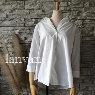 ランバンオンブルー(LANVIN en Bleu)のLANVAN୨୧上質日本製　バックシャン　オーバーサイズ シャツ(シャツ/ブラウス(長袖/七分))