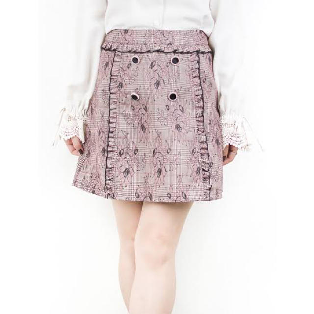 ROJITA(ロジータ)のROJITA チェック×レースボンディング台形スカート レディースのスカート(ミニスカート)の商品写真