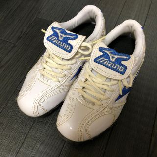 ミズノ(MIZUNO)の野球　ジュニア　ミズノ　スパイク　21cm ホワイト　ブルー　アップシューズ(シューズ)