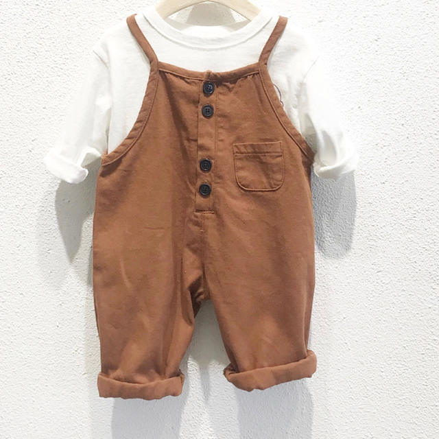 新品　コットンサロペット オールインワン  オーバーオール  女の子 男の子 キッズ/ベビー/マタニティのキッズ服女の子用(90cm~)(パンツ/スパッツ)の商品写真