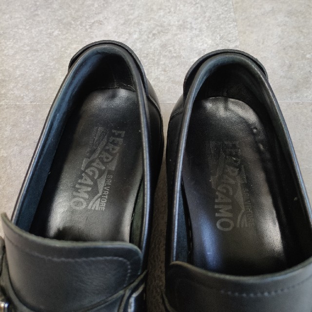 Salvatore Ferragamo】ガンチーニローファー/ヒール補修済/黒 Salvatore Ferragamo】ガンチーニローファー/ヒール補修済/黒