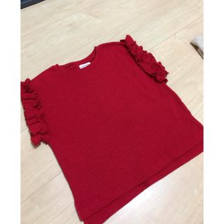 チャオパニックティピー(CIAOPANIC TYPY)の専用　チャオパニックティピー　ワッフルフリルTシャツ　140 赤(Tシャツ/カットソー)