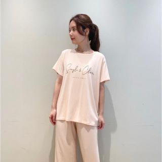 ジェラートピケ(gelato pique)の売り切り♡新品タグ付き♡ジェラートピケ♡シンプルレーヨンロゴTシャツ♡オレンジ(ルームウェア)