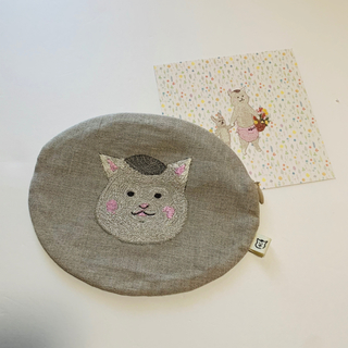 アッシュペーフランス(H.P.FRANCE)のきょうの猫村さん　刺繍ポーチ　非売品　ポストカード 付き(ポーチ)
