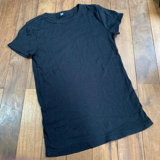ユニクロ(UNIQLO)のユニクロ　リブTシャツ　ブラック　黒　XL ユニクロ(Tシャツ(半袖/袖なし))