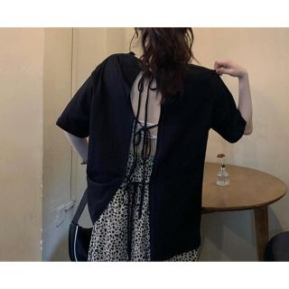 0719 新作♡ZARA好き　バックリボン　オーバーサイズ　Tシャツ(Tシャツ(半袖/袖なし))