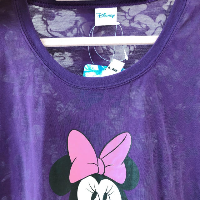 Disney(ディズニー)の新品⭐︎ミニーTシャツ⭐︎柄シースルー  ⭐︎パープル レディースのトップス(Tシャツ(半袖/袖なし))の商品写真