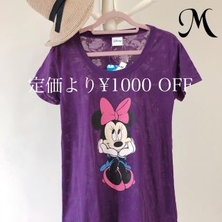 ディズニー(Disney)の新品⭐︎ミニーTシャツ⭐︎柄シースルー  ⭐︎パープル(Tシャツ(半袖/袖なし))