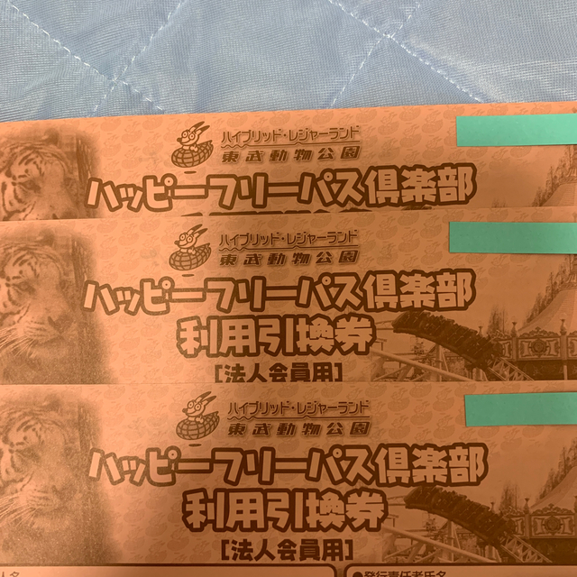 東武動物公園フリーパス　3枚　7/19.20限定価格