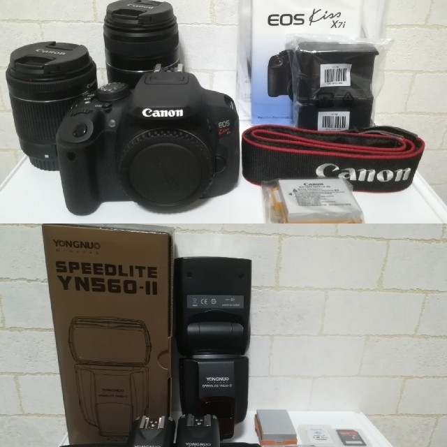 CANON EOS kiss X7i ＊ 一眼レフ ストロボ 一式 バッグ付