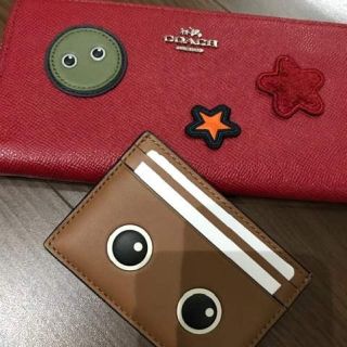 コーチ(COACH)のcoachコーチ新品長財布ウォレット正規品正規店購入レッド赤パッチワーク(財布)