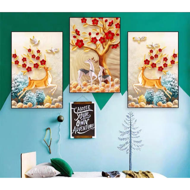 壁飾りアートパネル プリント ．ローラアシュレイ キャンバスプリントポスター3枚