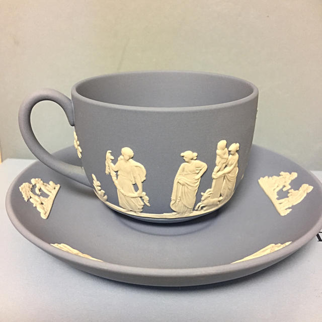 WEDGWOOD(ウェッジウッド)の新品 未使用 ウェッジウッド ジャスパー  カップ ソーサー 小物入れ ビーンズ インテリア/住まい/日用品のキッチン/食器(食器)の商品写真