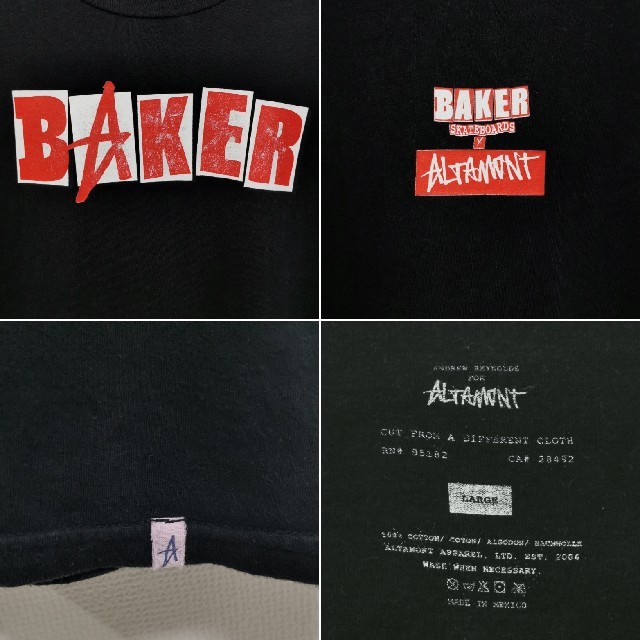 BAKER(ベイカー)のL BAKER SKATEBOARDS ALTAMONT Tシャツ アルタモント メンズのトップス(Tシャツ/カットソー(半袖/袖なし))の商品写真