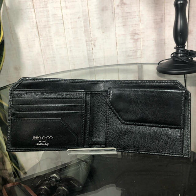 JIMMY CHOO 折財布 ブラック エンボス加工 ジミーチュウ - 折り財布