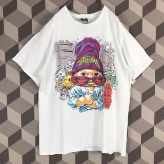 【希少】Stussy×Pound コラボ イラスト Tシャツ 旧タグ 白 M