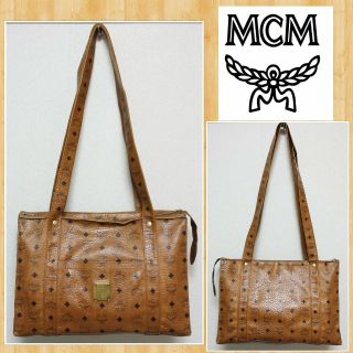 MCM - MCM エムシーエム レザー ショルダートートバッグ モノグラム 本