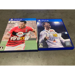 美品　FIFA18 FIFA17 PS4 2本セット(家庭用ゲームソフト)