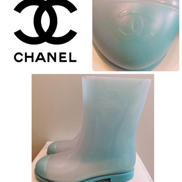 CHANEL(シャネル)のシャネル♡クリアブルー レインブーツ♡ レディースの靴/シューズ(レインブーツ/長靴)の商品写真