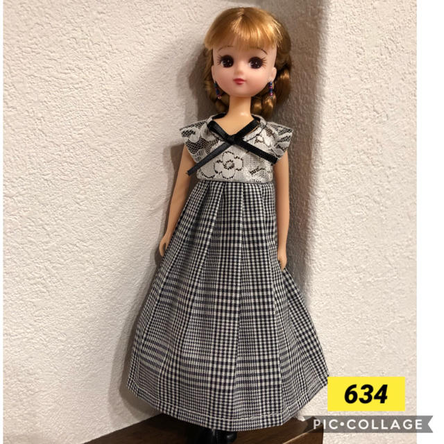 634 リカちゃん　ハンドメイド服　ワンピース ハンドメイドのぬいぐるみ/人形(その他)の商品写真