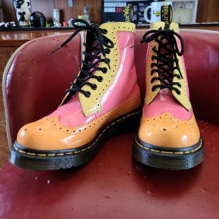 drmartens 14ホール　厚底　オレンジ