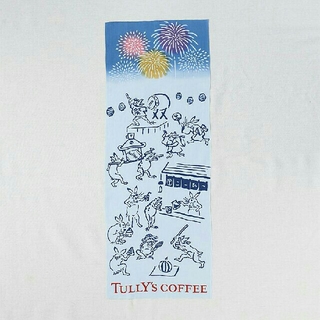 タリーズコーヒー(TULLY'S COFFEE)のタリーズ x かまわぬ  てぬぐい　鳥獣劇画　(日用品/生活雑貨)