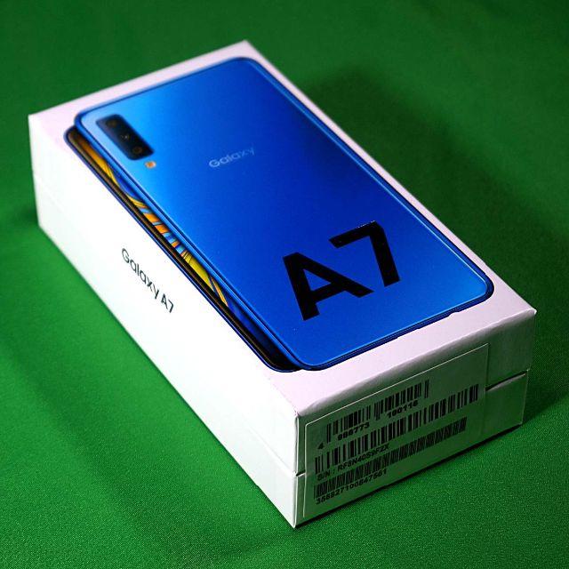 SIMフリースマホ SAMSUNG GALAXY A7 ブルー 新品未開封スマートフォン本体