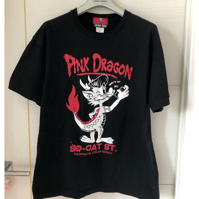 CREAM SODA ピンクドラゴンＴシャツ　XL メンズのトップス(Tシャツ/カットソー(半袖/袖なし))の商品写真