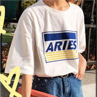 【人気☆韓国ファッション☆】  ボックスロゴ　プリント　オルチャン　ビックT(Tシャツ(半袖/袖なし))